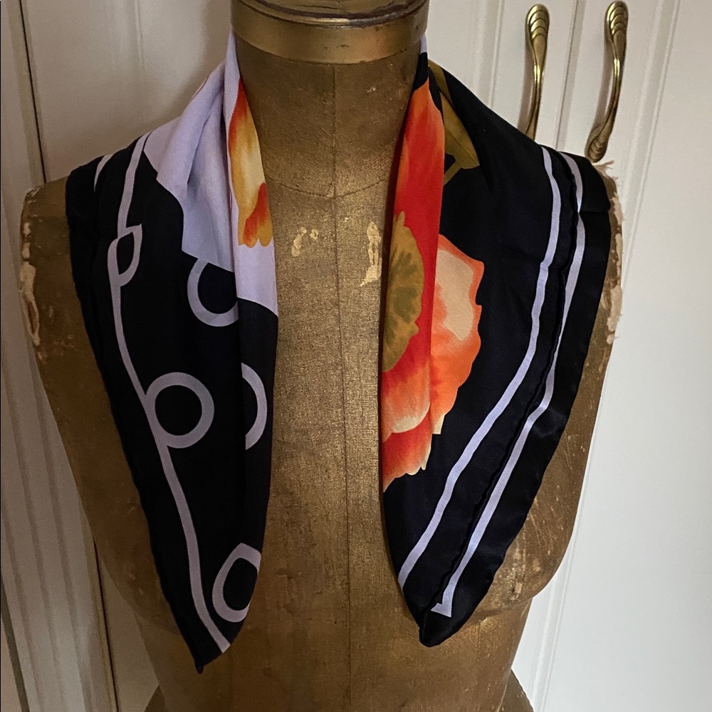 Venera Black and Orange Floral Scarf